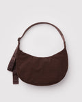 Medium Nylon Crescent Bag - Coffee
